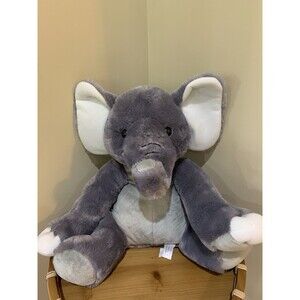 Fiesta Gray Elephant Plush 15.5" Stuffed Animal Toy Lovey White SOFT